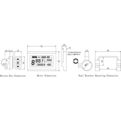 Дисплей LCD-3+USB  для контроллеров KUNTENG на 24v,36v,48v Elvabike.com