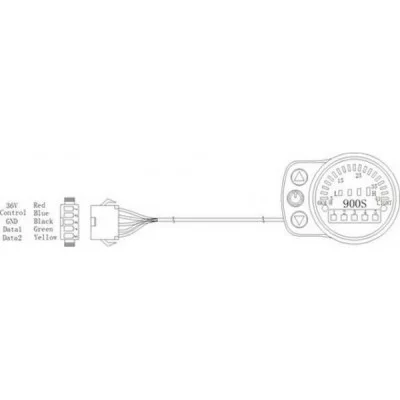 Дисплей LED-900S для контроллеров Kunteng на 24v,36v,48v Elvabike.com