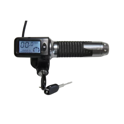 Ручка газа с LCD дисплеем и замком зажигания для электровелосипедов с мотор колёсами 36v350w Elvabike.com
