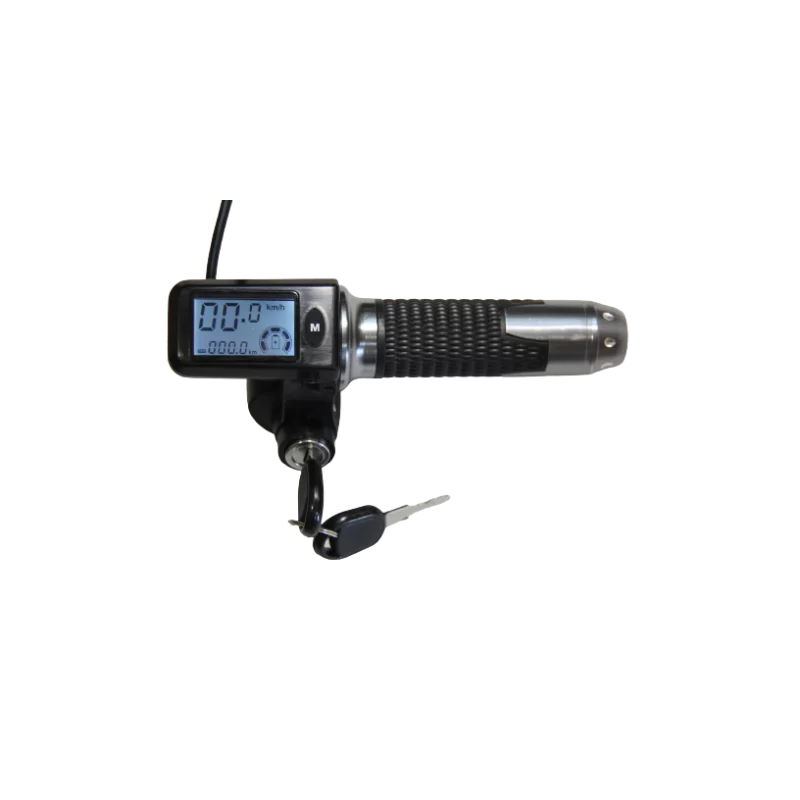 Ручка газа с LCD дисплеем и замком зажигания для электровелосипедов с мотор колёсами 36v350w Elvabike.com
